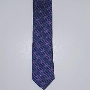 SPECIAL 3 FOR $25 Paul Fredrick Purple and Black Geometric Tie